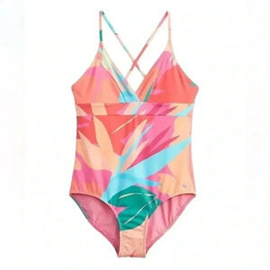 NWT Vineyard Vines Girls Lg Printed Sconset 1 Piece Summer Bathing Suit Swimsuit